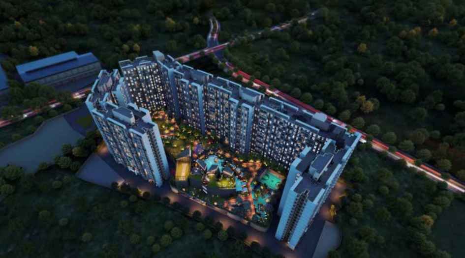 Kohinoor-Uptown-Kalyan-Elevation-Night-Arial-View